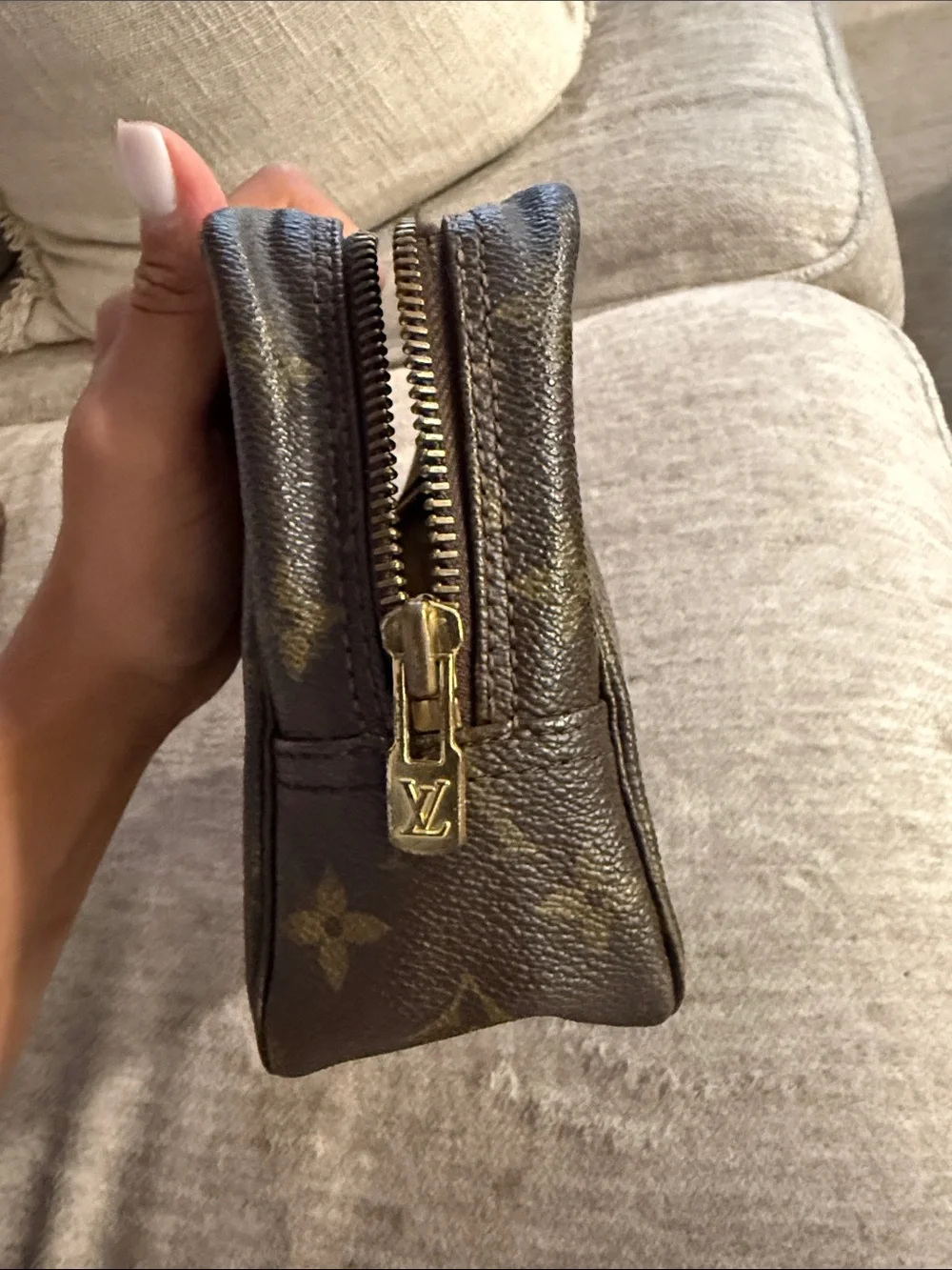 Louis Vuitton Monogram Canvas Toiletry Bag in Brown and Gold